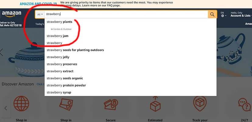 screenshot from amazon search